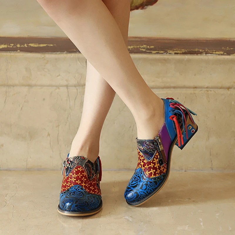 SONDR Большие размеры женская обувь голубого цвета на квадратном каблуке лодочки