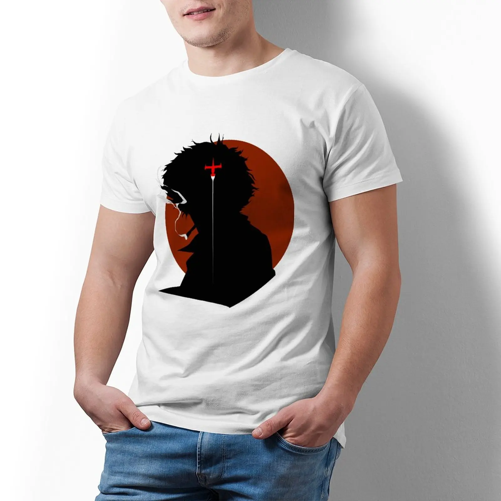 

Cowboy Bebop Mens Tee Shirt Cute Short Sleeves Cotton T Shirt Basic Printed Tshirt Oversize Male