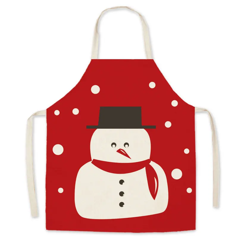 

Christmas Decoration Xmas Gift Holiday Pattern Christmas Deer Snowman Print Sleeveless Apron Christmas Gifts Navidad New Year