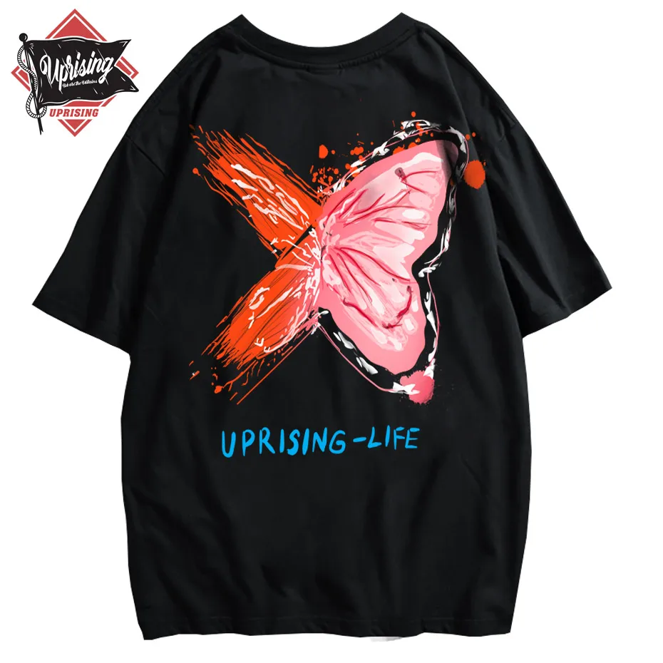 Бабочка Графический Футболка больших размеров в стиле Готик панк женская одежда