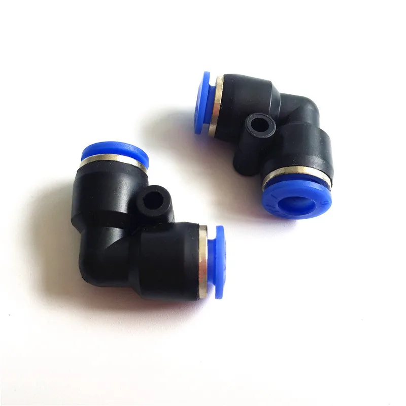 S017 100Pcs 6mm Slip lock Quick Elbow Connectors Plastic Joints 90 Degree Butt Pneumatic Pipe Fittings Low Pressure L Connertor | Дом и сад