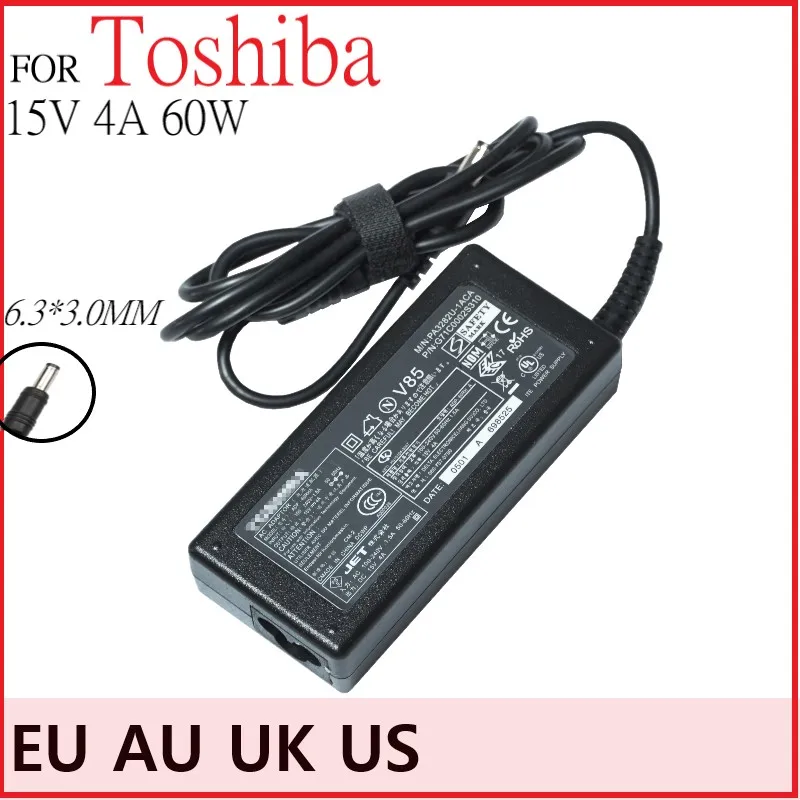 

15V 4A 6.3*3.0mm 60W laptop ac power adapter charger PA2440U PA2444U-1ACA for Toshiba