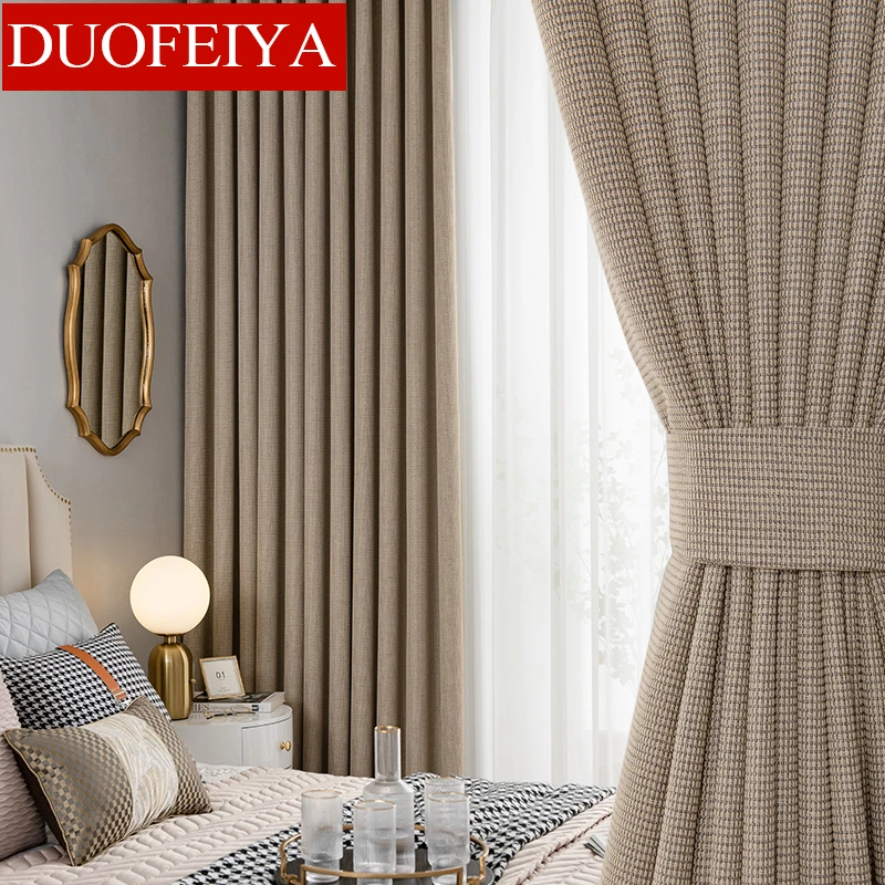 

2021 Modern Blackout Curtain Pure Color Cotton and Linen Curtains for Living Room and Bedroom Curtains Blinds Curtains