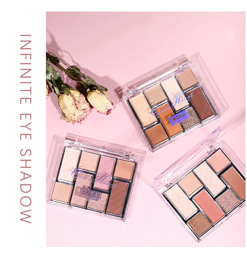 Палетка теней для век 8 цветов водостойкие не размазываются натуральные легко