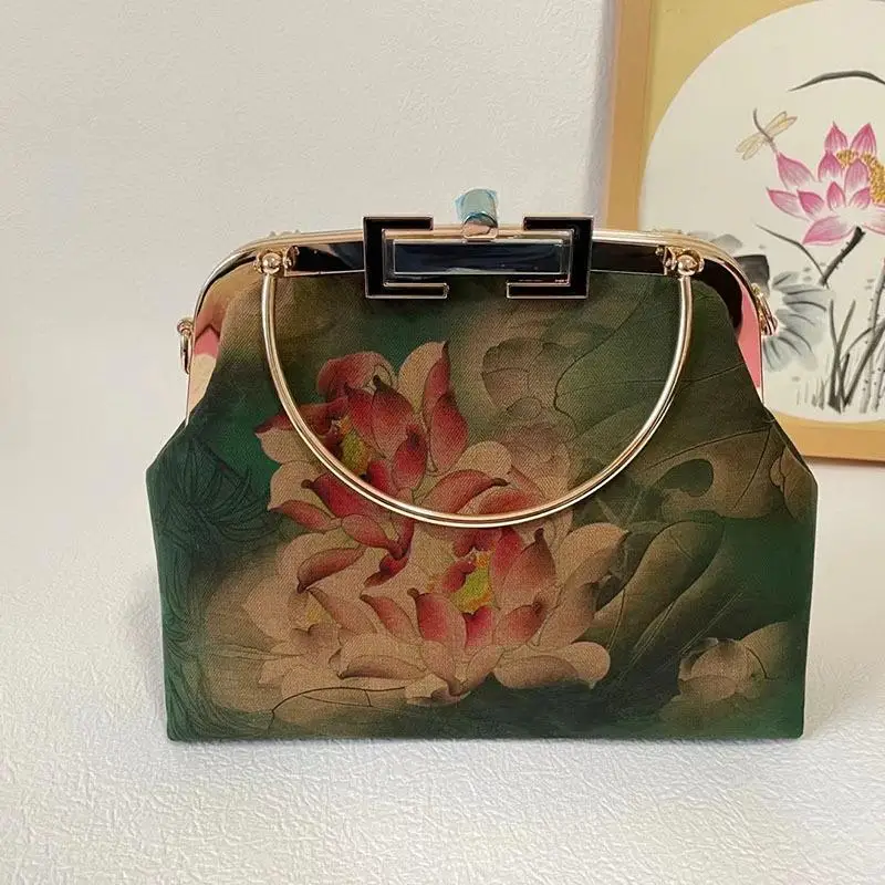 

Chinese Style Vintage Silk Fragrant Cloud Yarn Handbag Cheongsam Bag Tourist Attractions Gifts