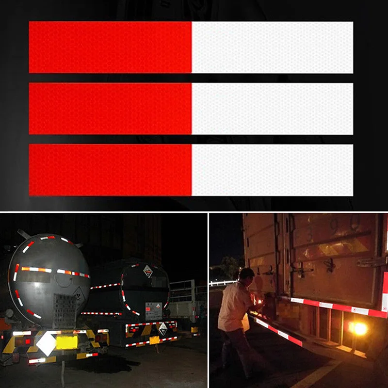 

10Pcs Car Truck Reflective Safety Tape Warning Night Light Waterproof Trailer Reflector Sticker 30*4.5cm
