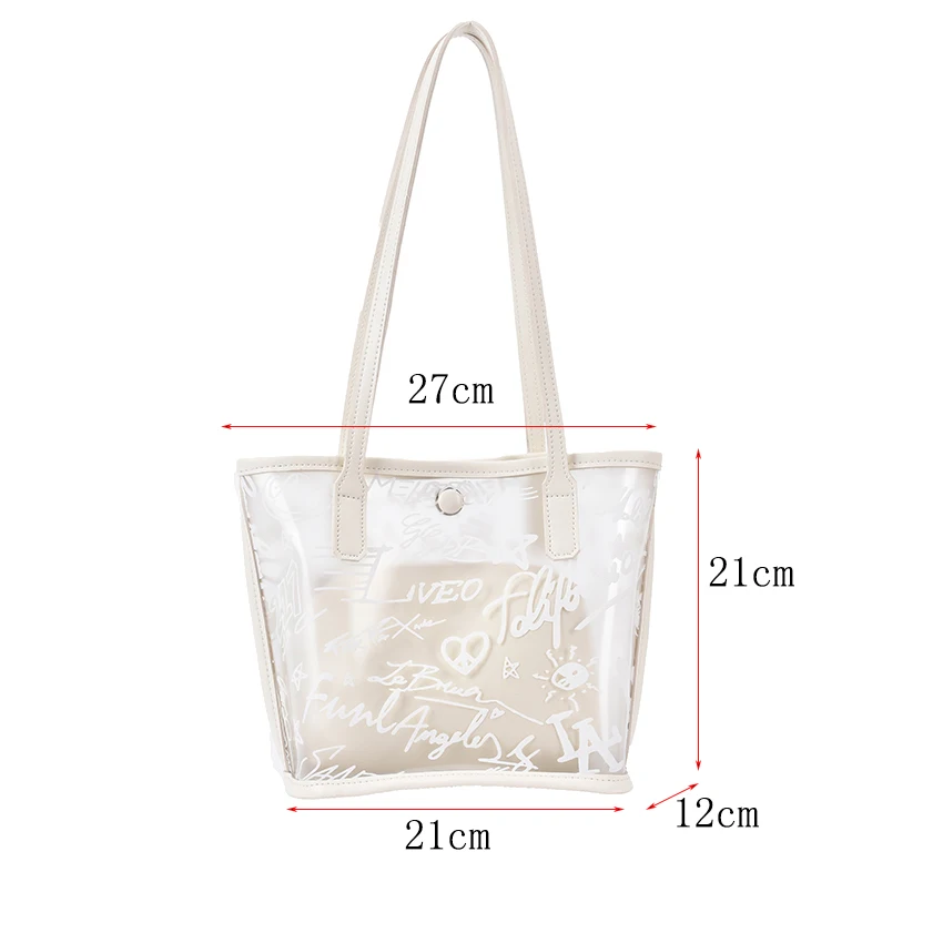 

Summer Purses and Handbags for Women Clear Bag Beach Bandolera Bolsas Tote Anime Verano Blanco Frosted Shoulder Small Designer