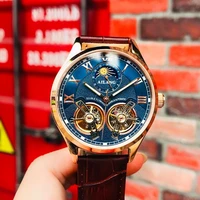 ailang luxury rose gold case mens waterproof mechanical wirstwatches tourbillon blue dial automatic mens business watch 8822