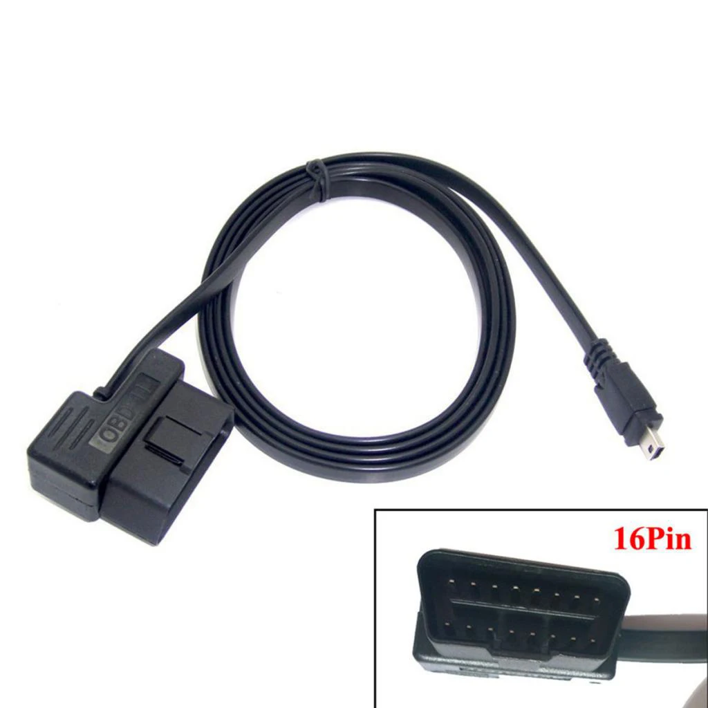 Кабель для подключения Автомобильного головного устройства OBD II 2 16 Pin к Mini USB 1 8 м |