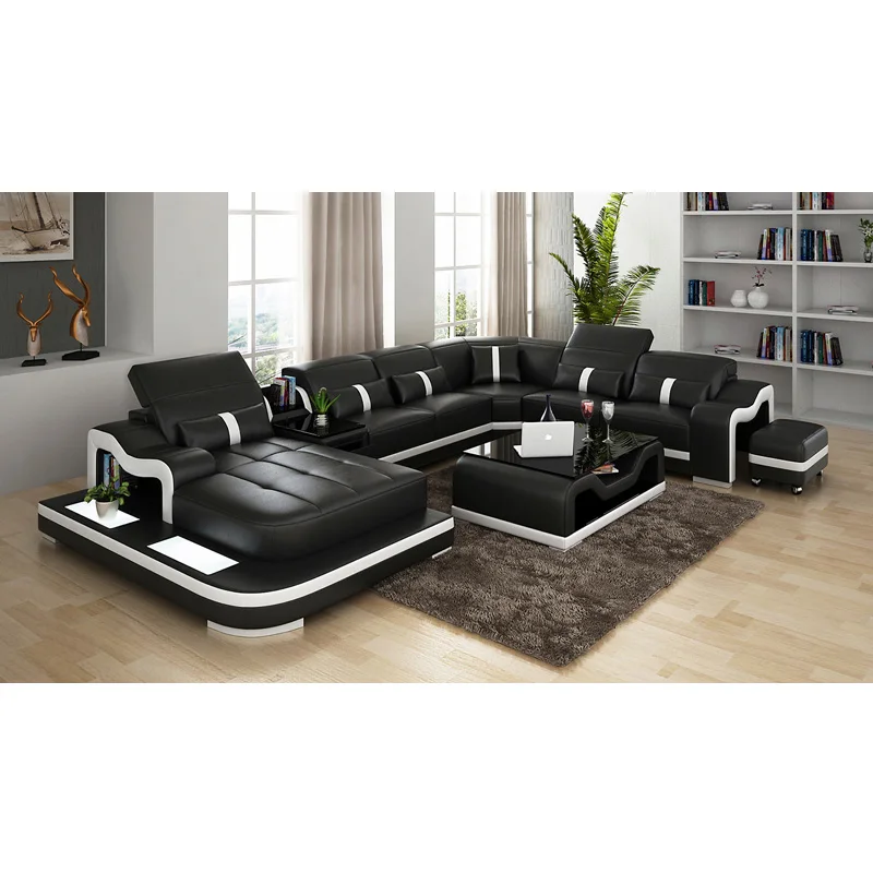 Диван из натуральной кожи мебель для гостиной во французском стиле|Диваны