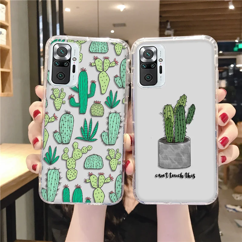 Мягкий чехол С КАКТУСОМ для Xiaomi Redmi Note 10 Pro Funda Note10 9 11 8 8T Poco X4 X3 F3 M3 NFC 10S 9S 7 9T чехлы |