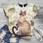 2021 футболка с розами женские Harajuku футболка с изображением якоря большой Размеры забавные Стиль милые животные Кошка Тигр 3D Печать Новая оригинальная женская обувь