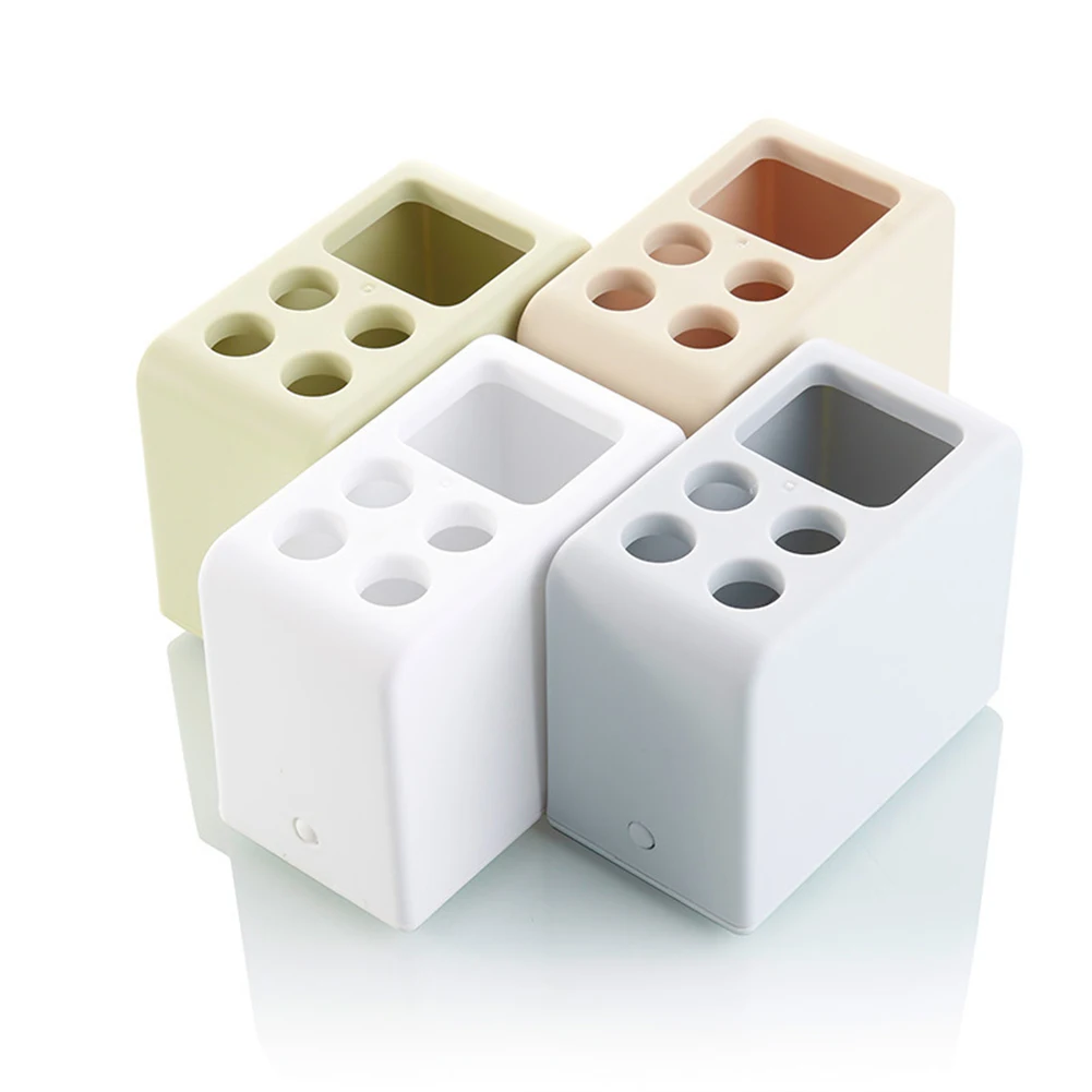 

Toothbrush Holder 5 Slots Multi-Functional Toothpaste Dispenser Stand for Kitchen Bathroom
