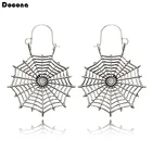 Docona марочные серьги-подвески серебряного цвета золотого цвета для женщин, Очаровательные Полые геометрические серьги с паутиной, ювелирные изделия, Прямая поставка 3617