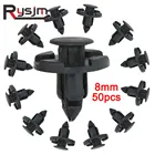 50 шт., 8 мм крепеж для автомобильного бампера, пластиковые заклепки, фиксаторы, нажимные крышки двигателя, автомобильные клипса обшивки панели двери крепежи для Toyota