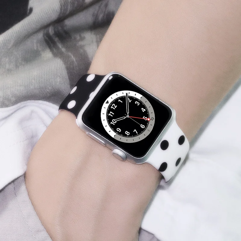 

Silicone Painted Pattern Band For Apple Watch 42mm 38mm Bracelet Strap For iWatch bands 40mm 44mm Sport Replacement Wrist Band
