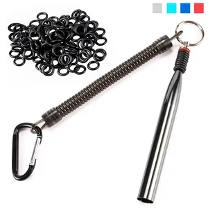 100Pcs O Rings Aluminum Alloy Portable Wacky Worm Rig Tool Kits For Soft Baits Lures Fishing Accesso