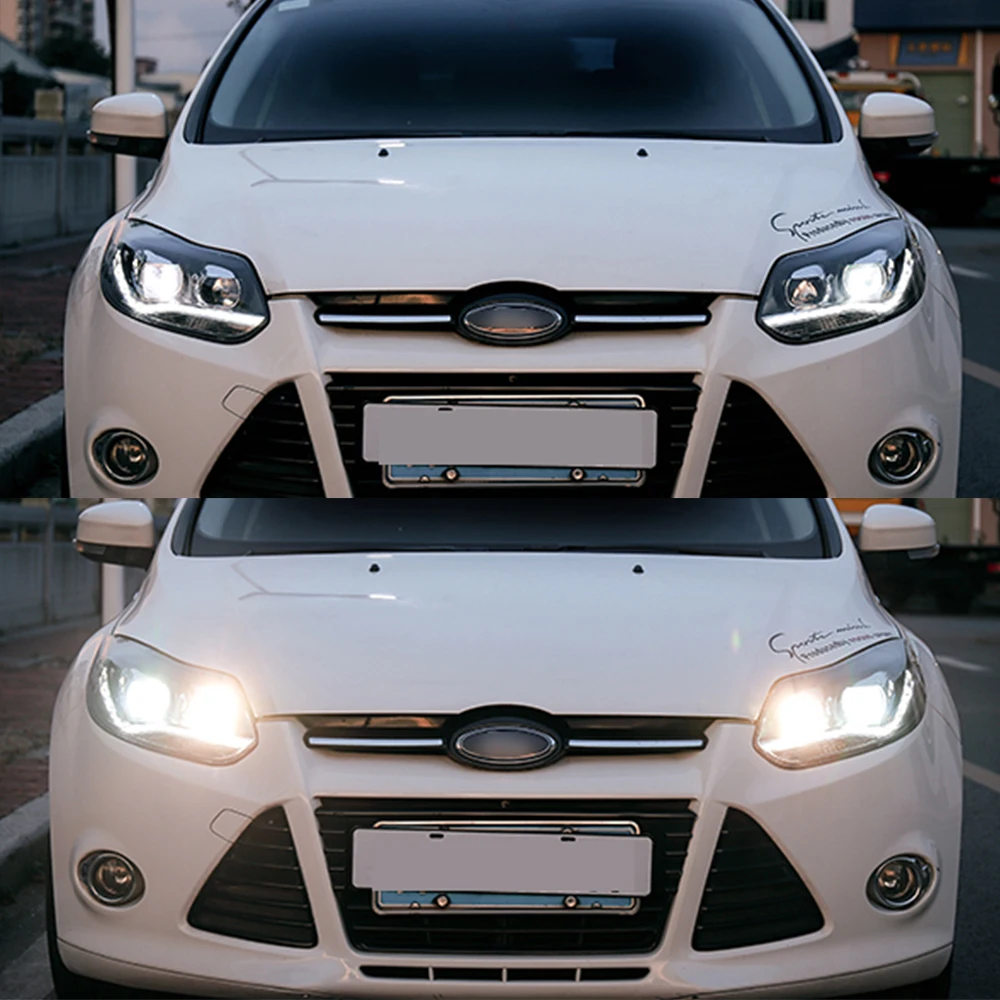 CSCSNL 2Pcs Car Assembly for Focus 2012 2013 2014 Headlight LED DRL Lens Double Beam Bi-Xenon HID Dynamic turn signal | Автомобили и