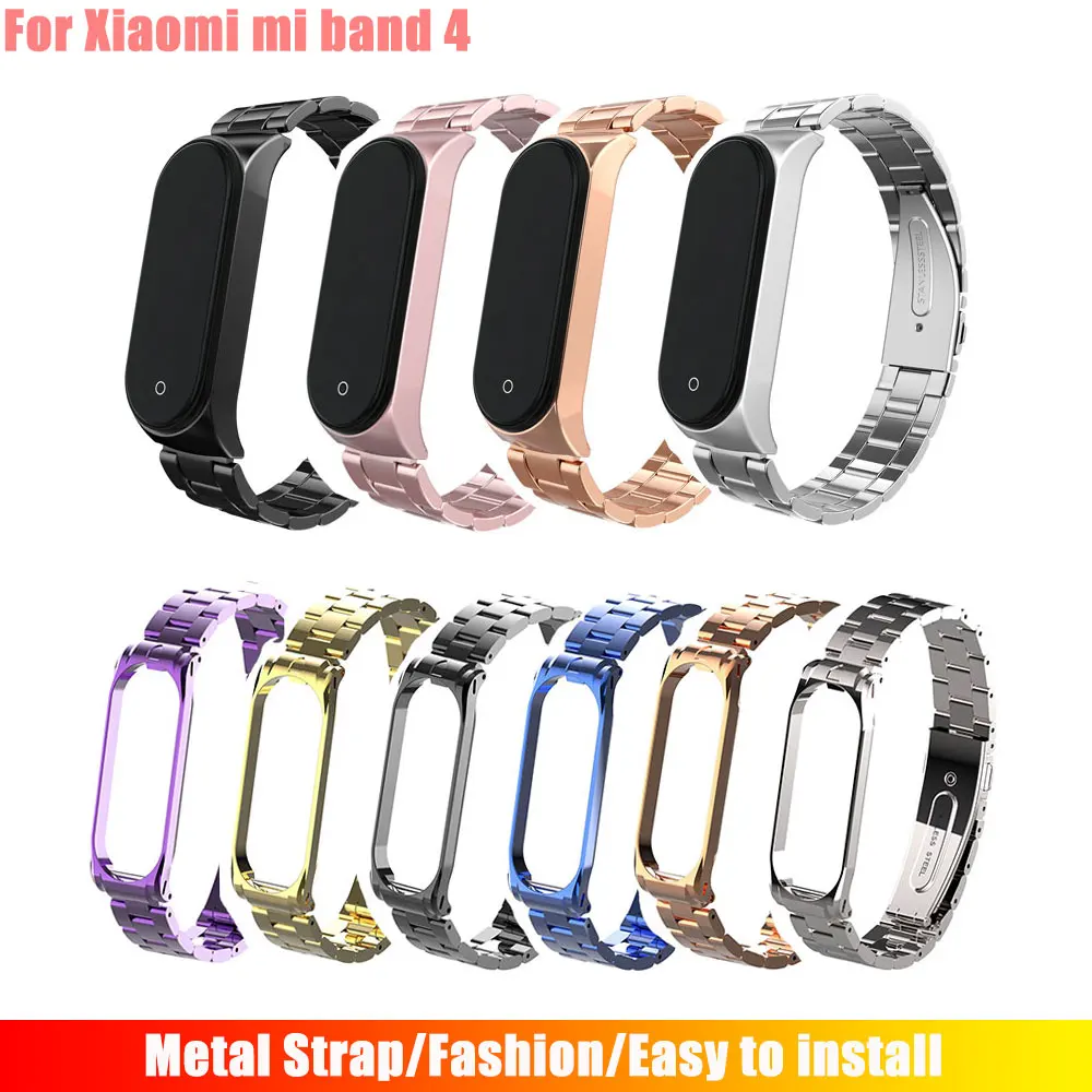 Hangrui mi band 4 сменный металлический ремешок из нержавеющей стали браслеты mi Band 4 ремешок для Xiaomi mi band 4