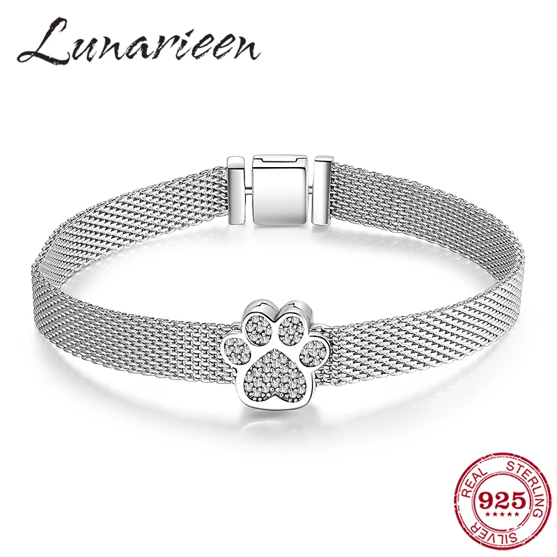 Высокое качество 925 стерлингового серебра Мода кошачий коготь клип бусы браслеты