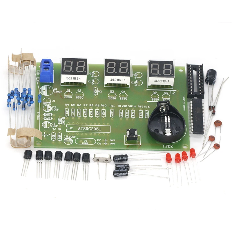DIY Наборы AT89C2051 электронные часы цифровая трубка светодиодный Дисплей люкс