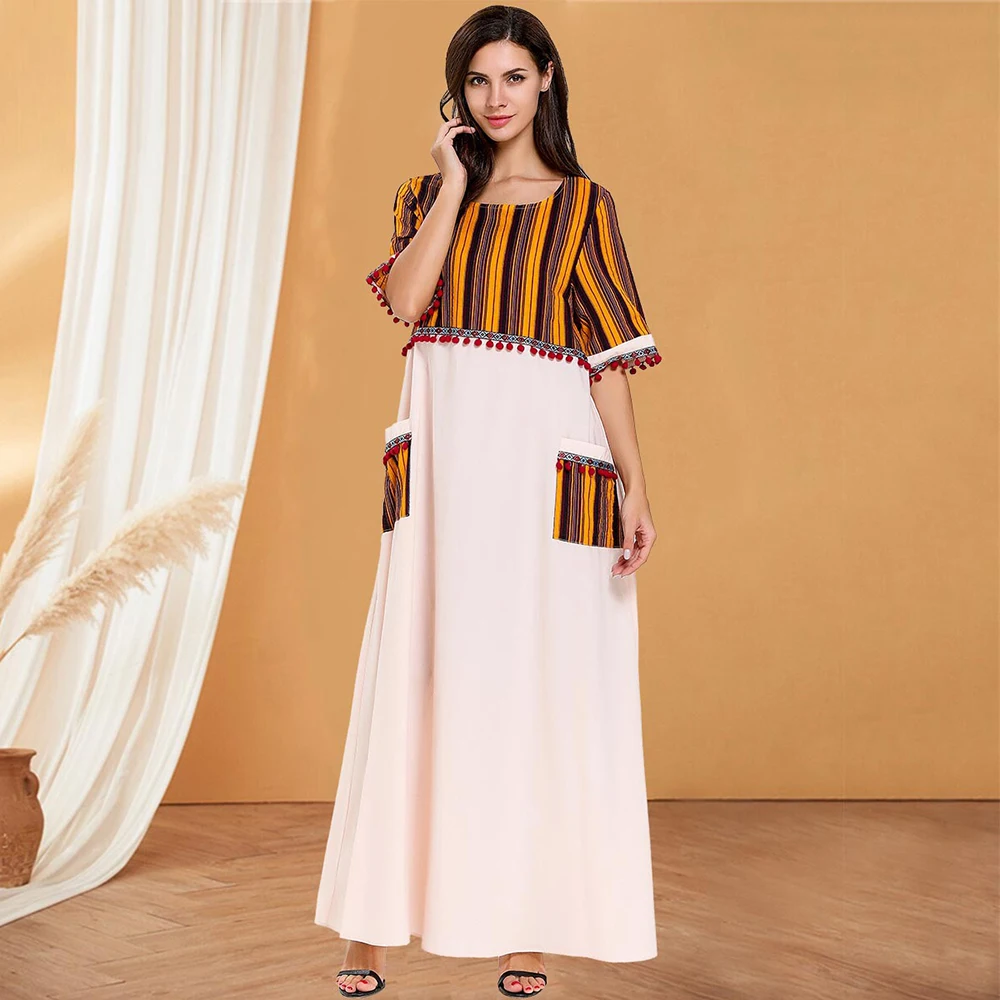 Summer Vestidos Musulman Mujer Ramadan Abaya Arabic Hijab Muslim Dress Turkish Islamic Clothing Dresses Abayas For Women Dubai |