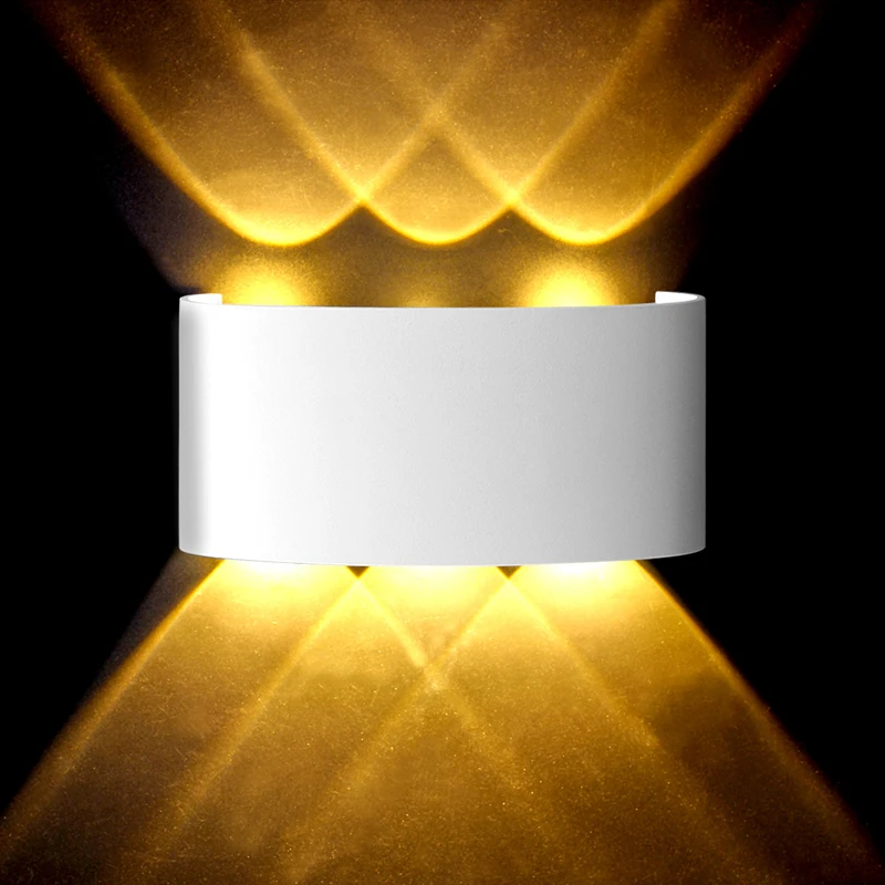 

NEW IP65 Wall Lamp Led Aluminum Outdoor Indoor waterproof 85~265V Up Down White Black Modern For Home bathroom Street