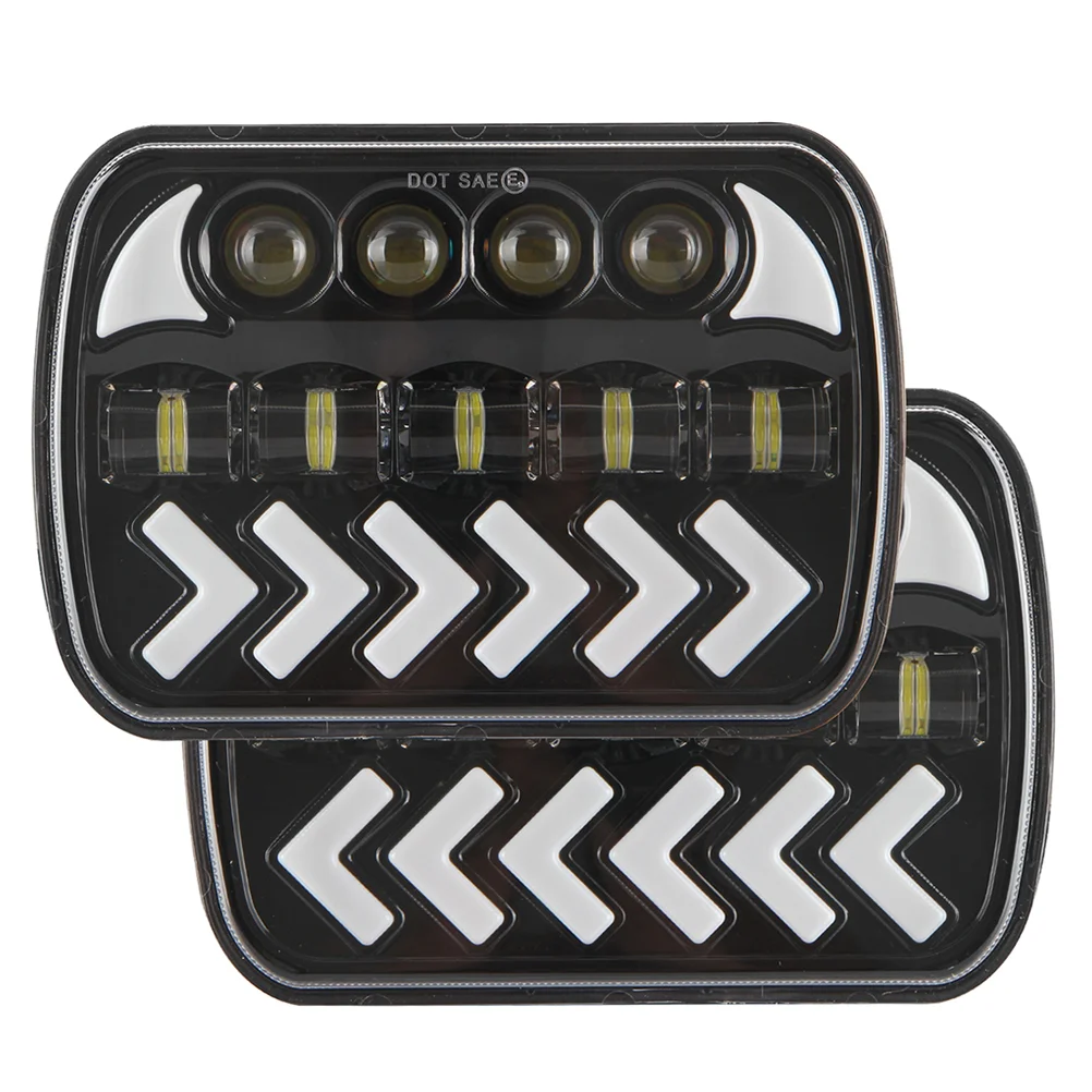 

1 Pair Square 7 inch Headlight Useful SUV Headlamp Practical Vehicle Accessory