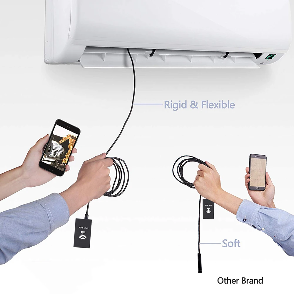 Беспроводной wifi эндоскоп камера IP68 водонепроницаемый осмотр мини 8 мм USB бороскоп