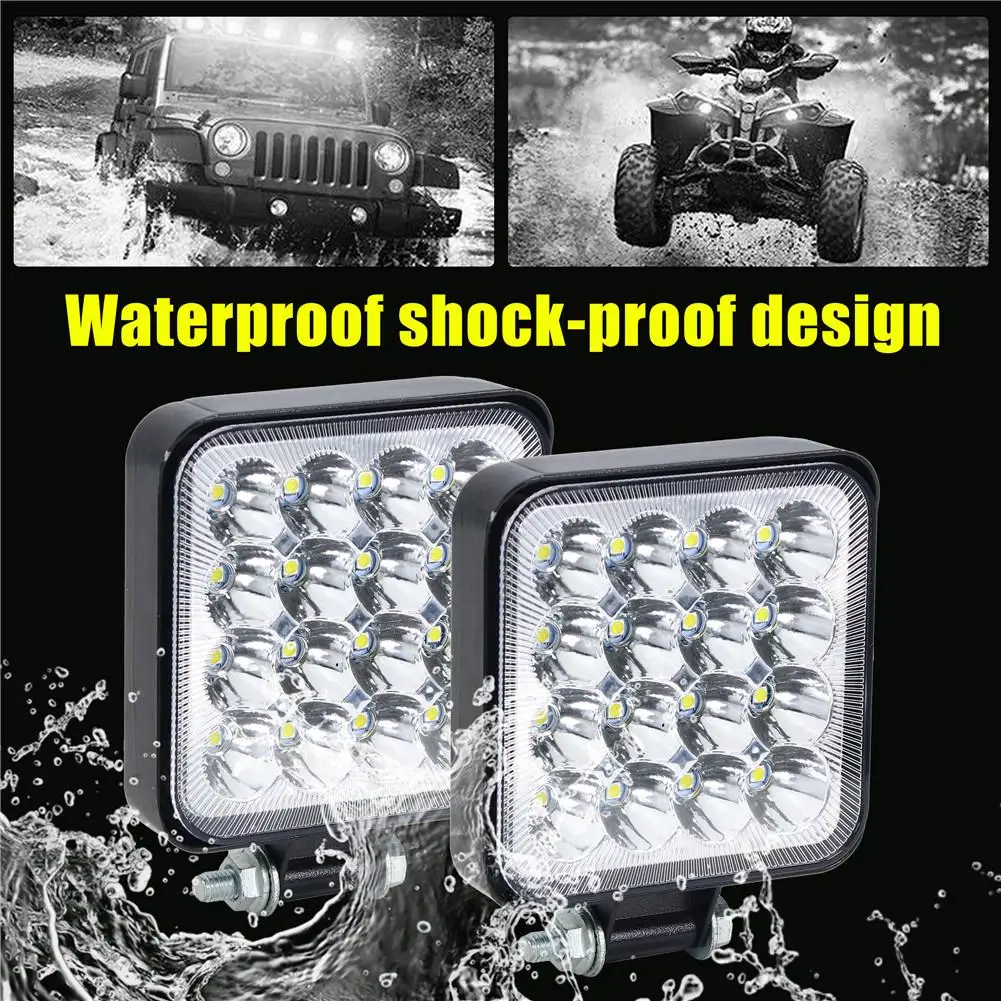 

2PCS Work Light LED Super Bright Grade Aluminum Waterproof Anti Shock Durable Flood Light Bar Grooved Heat Sink Driving Lamp