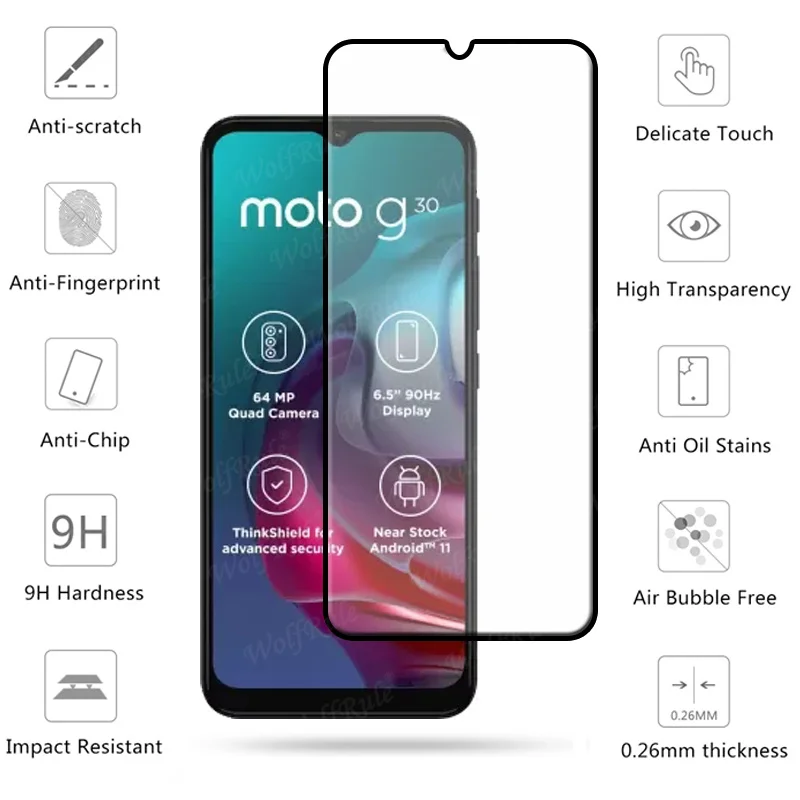 full cover glass for motoroal moto g30 glass for moto g30 tempered glass full glue screen protector for moto g30 g10 lens glass free global shipping