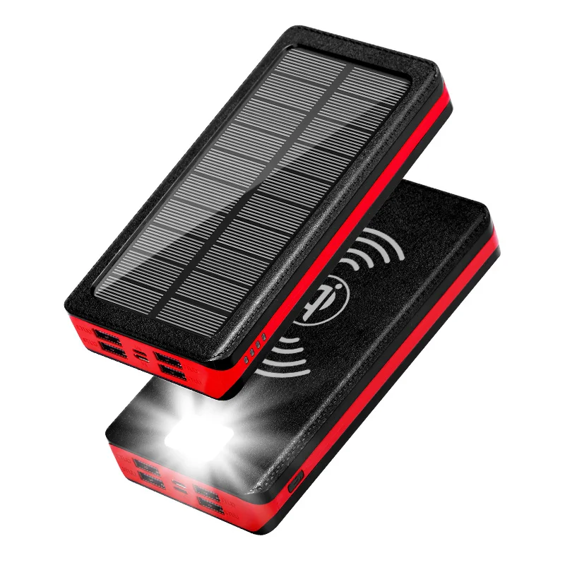 80000 мАч Солнечная Wireless Power Bank портативное зарядное устройство с большой емкостью