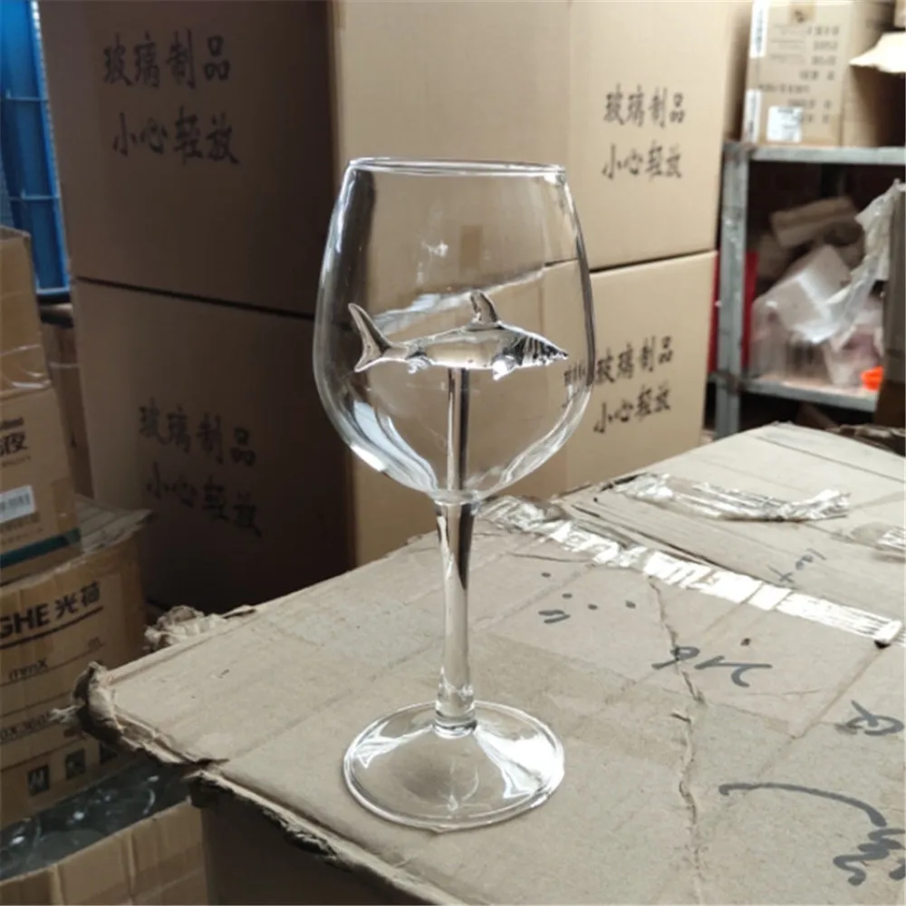 

Creative Goblet Clear Glass Mug Shark Wine Goblets Cold Drink Champagne Cocktail Tiki Whiskey Cup Party Barware Vaso Chupito