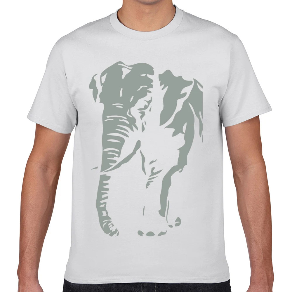 Мужская хлопковая футболка с изображением африканского слона | одежда