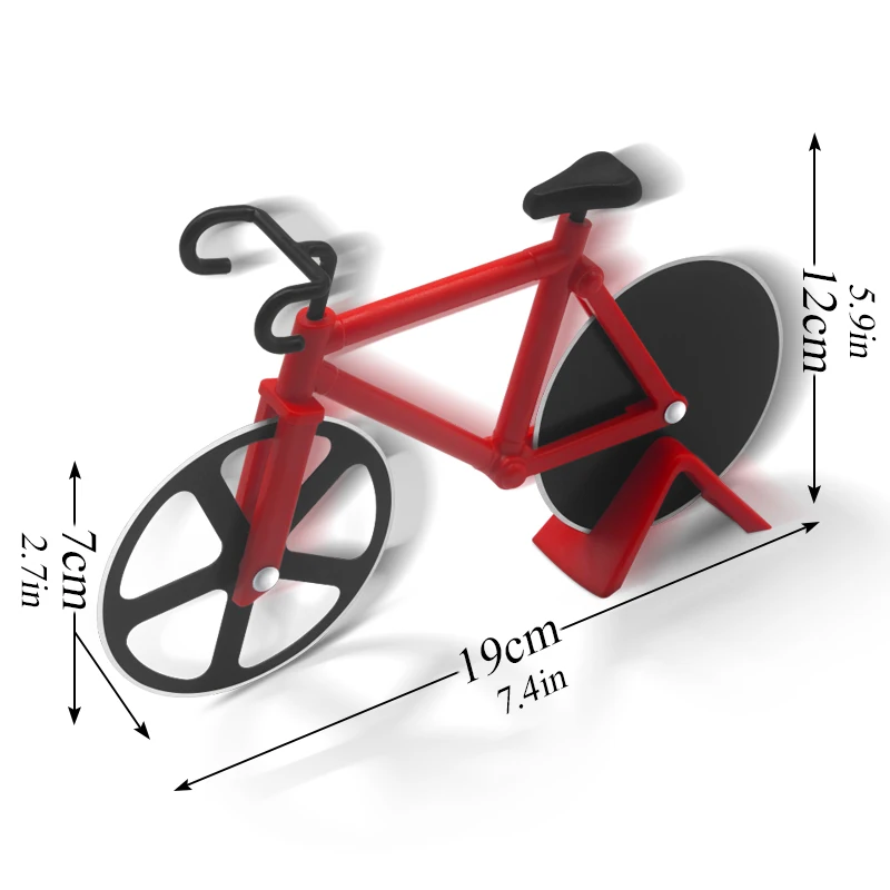 

Bicycle Shaped Pizza Cutter Dual Cutting Wheels Knife Bike Pizza Slicer with Stand for Pizza Lovers Tool Kitchen Gadgets