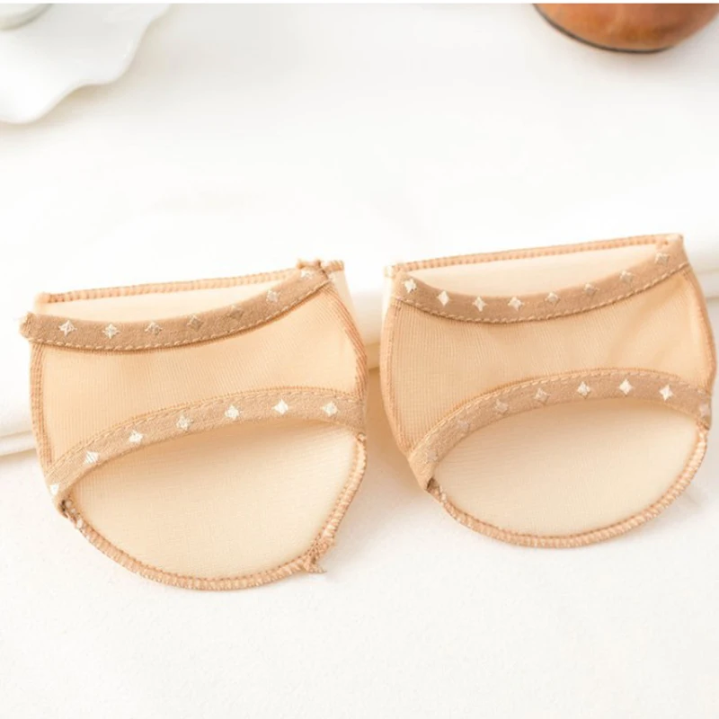 

1 Pair High Heels Cushion Anti-Slip Silicone Dotted Invisible Women Forefoot Insole Pad Front Heel Socks Half pad