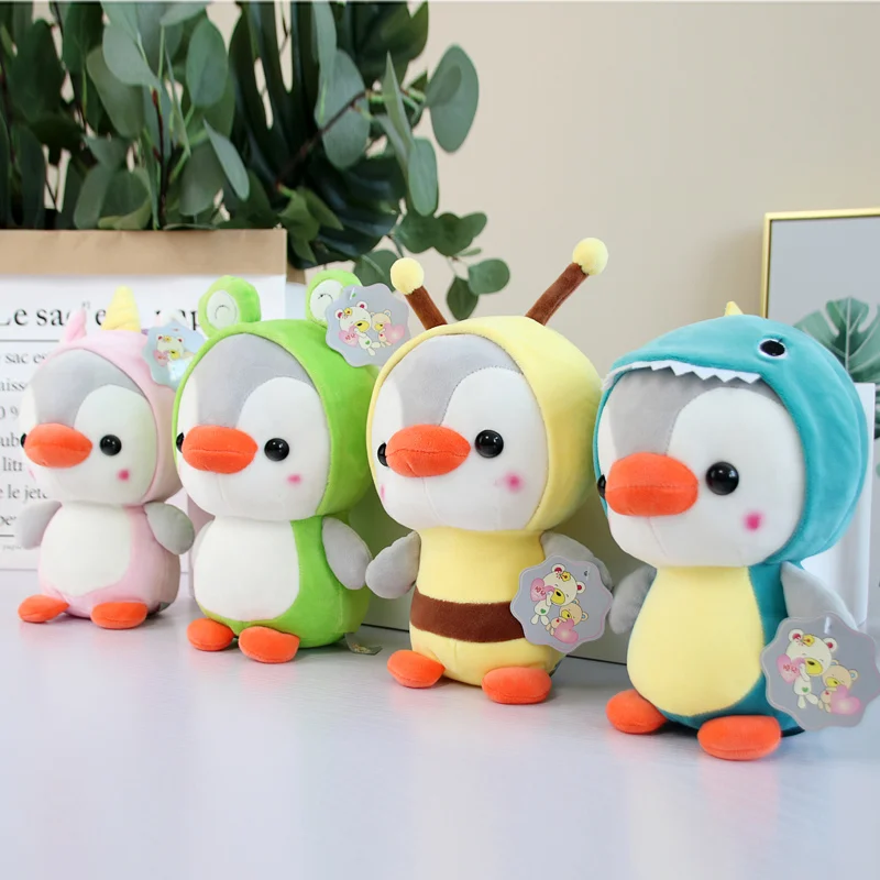 

23cm Soft Cute Penguin Coseplay Dinosaur Unicorn Stuffed Animal Kids Baby Girls Lovely Gift Plush Doll Toy