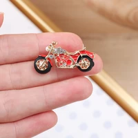 fashion rhinestone motorcycle brooch cool two color choices suitable for childrens gifts