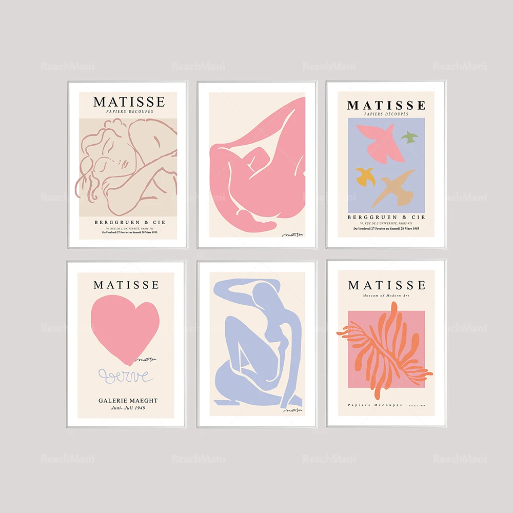 

Matisse Sleeping Woman Black Neutral Sketch Matisse Poster Set of 6 Wall Art Prints Matisse Poster Abstract Art Prints French Pa