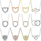 Ожерелье колье в виде круглых сердец с эффектом влюбленных сердец