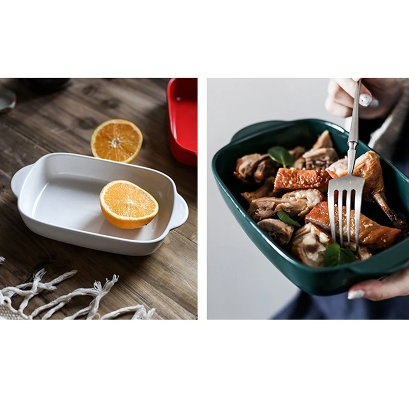 Керамическая бинауральная прямоугольная тарелка для выпечки сыра противень