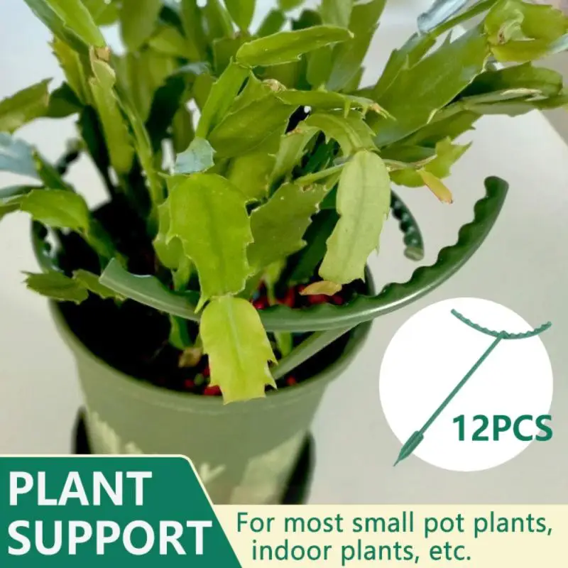 

6/12PCS Plastic Plant Ondersteuning Stapel Stand Voor Bloemen Halve Cirkel Kassen Regeling Bevestiging Staaf Houder Bonsai Tools
