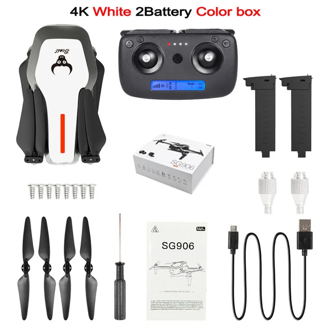 4K 2BAT BOX W SG906 gps 5G wifi FPV RC Дрон 4K Дроны для селфи бесщеточный с HD камерой 50x RC Квадрокоптер складной Дрон VS F11 Дрон - Цвет: 4K 2BAT BOX W