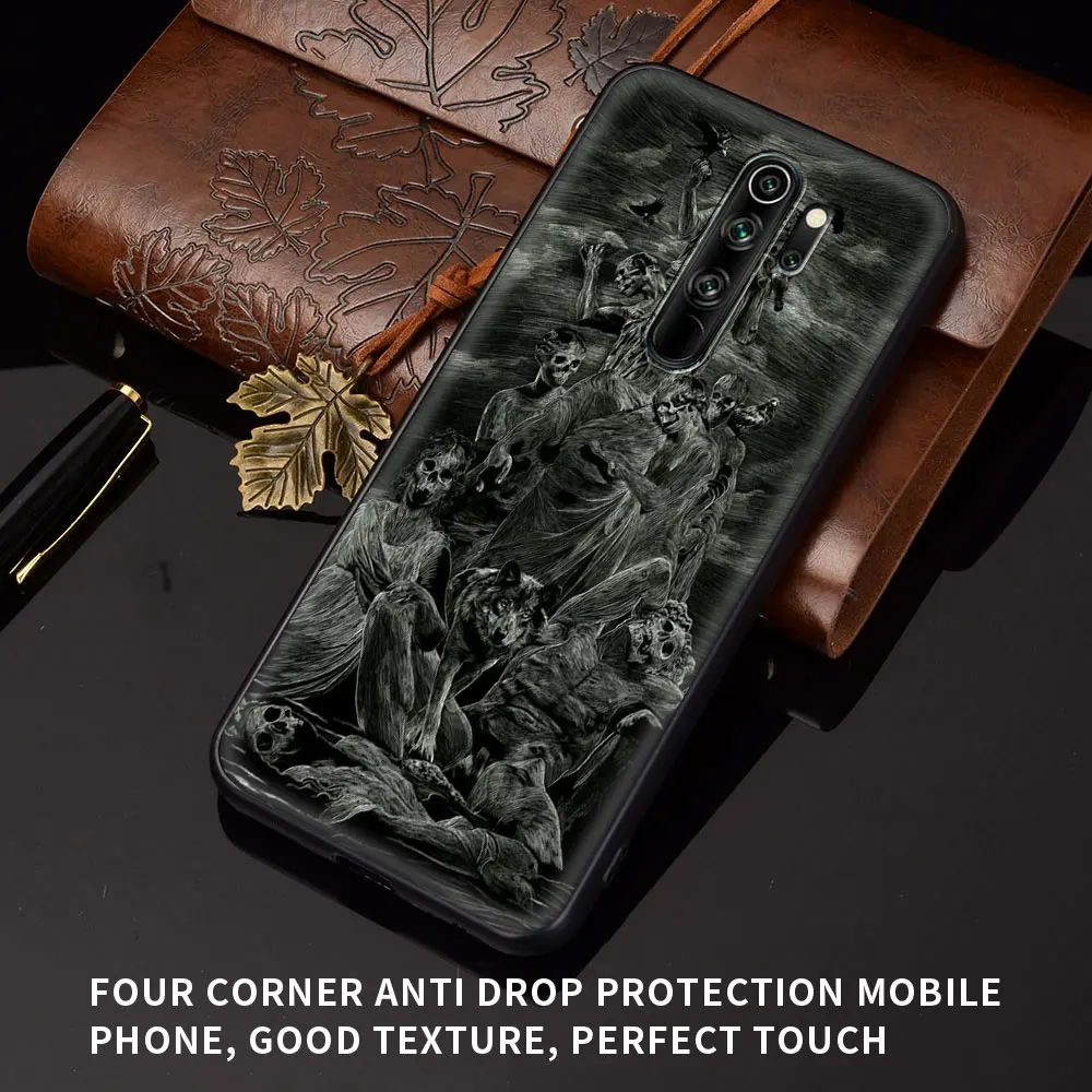 grim reaper skull case for xiaomi redmi note 10 9 11pro 9s 8 7 8t 9t soft back phone cover 9a 9c 8a 7a k40 silicone funda shell free global shipping