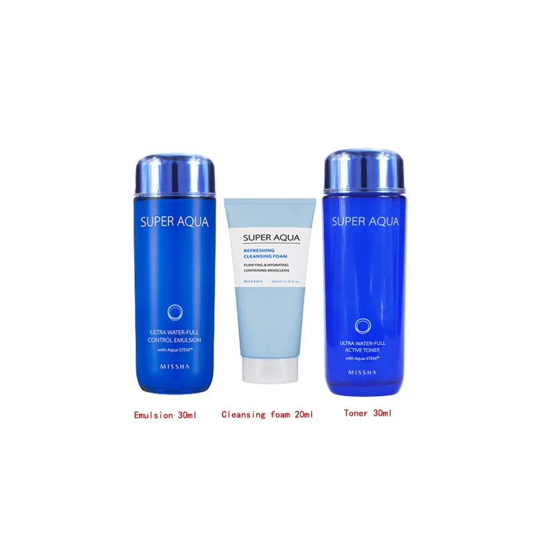 Набор для ухода за кожей лица MISSHA Super Aqua Ultra (пена очищения 20 мл тоник 30 эмульсия мл)
