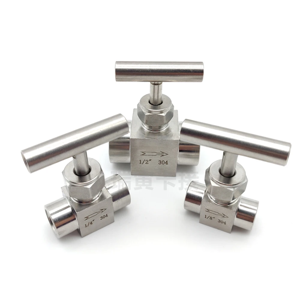 1/" 1/4" 3/" 1/2" BSP гнездовой игольчатый кран 915 PSI 304 из нержавеющей стали с управлением потоком с однообразной ручкой