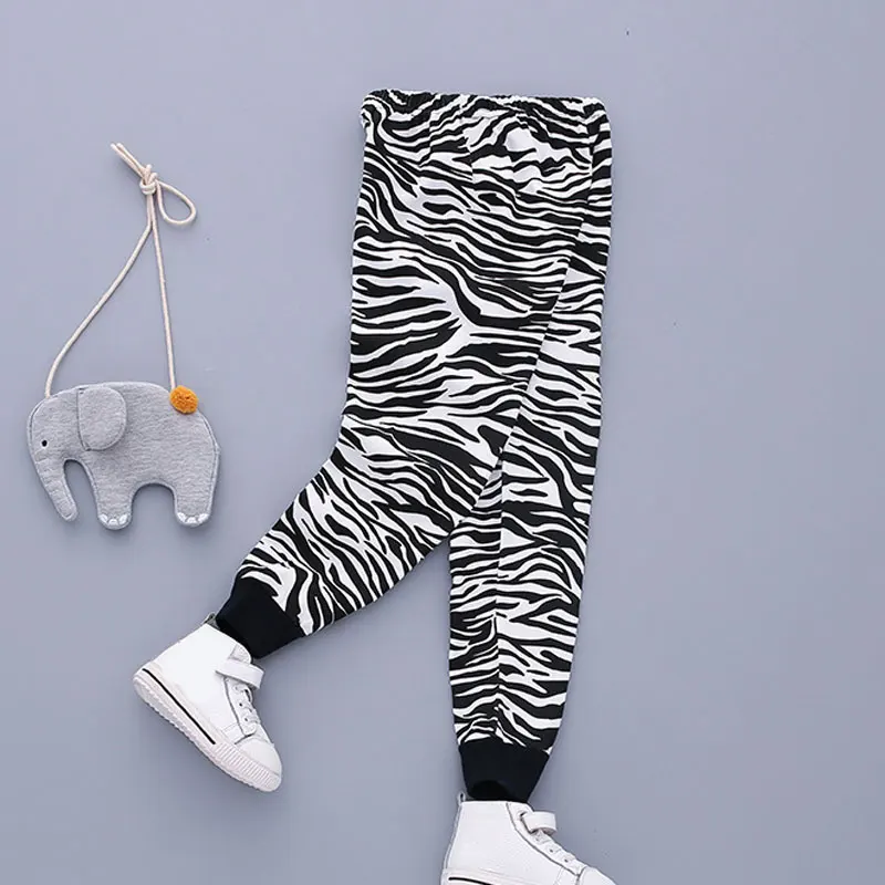 Классические летние леггинсы в полоску с принтом для маленьких детей штаны