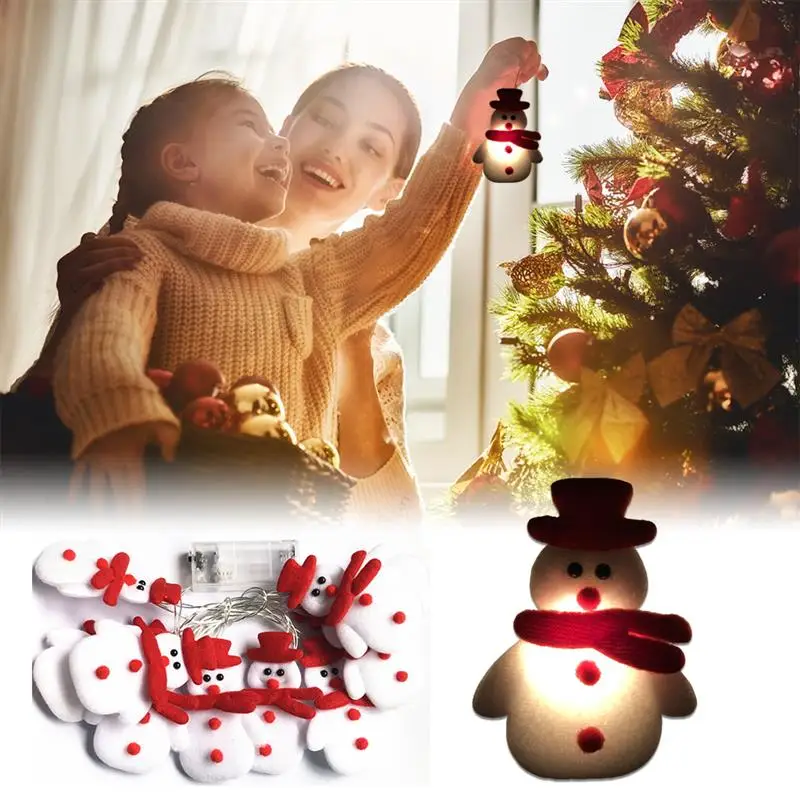 СВЕТОДИОДНАЯ Гирлянда в виде снеговика на рождественскую елку 1 5 м 10 светодиодов