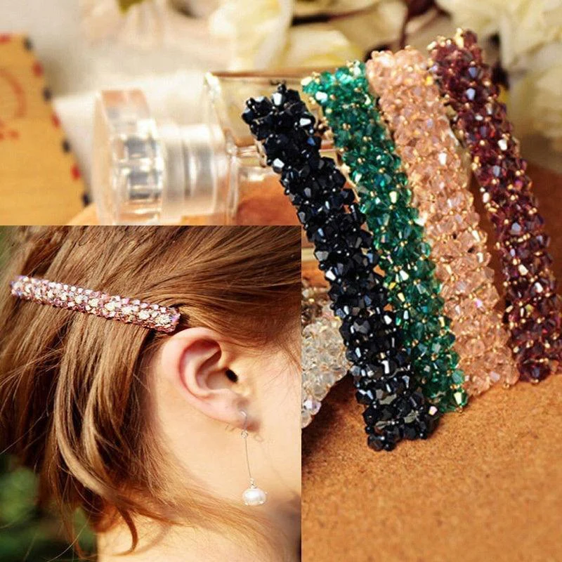 

Korean Elegant Charm Jewelry Hairpins Hairgrips Crystal Rhinestone Barrettes Hair Clips For Women Girls Hair Clip Accessorie