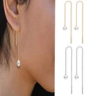 Новинка 2022, ушные серьги-гвоздики, подвеска на цепочке, тянущаяся проволока, искусственная нить для женщин, праздничные подарки, ювелирные изделия